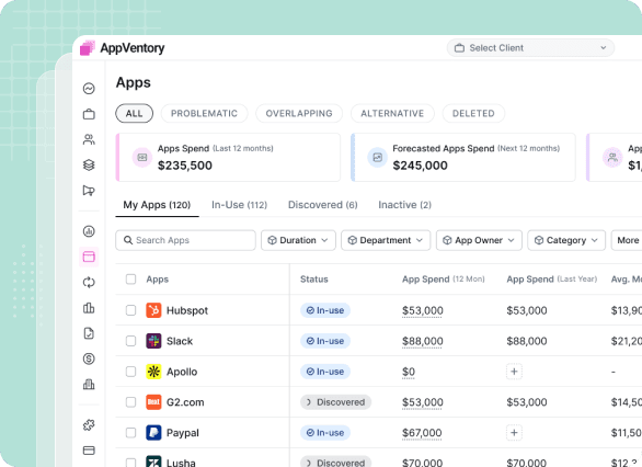 License Agent dashboard screenshot